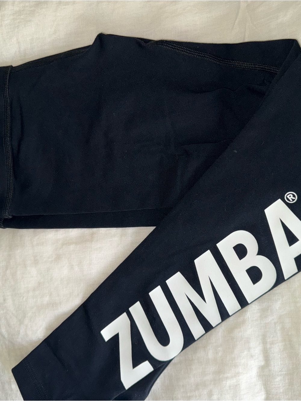 Zumba Fitness Black Leggings with White ZUMBA Logo